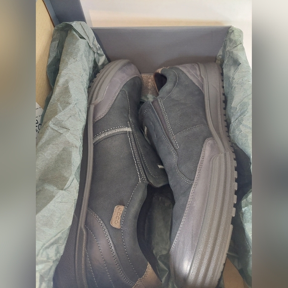 Ecco Fraser Men's Size 12-12.5 Slip On Black Sneaker Shoes (NIB) - Picture 6 of 16